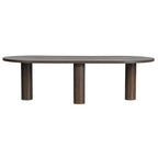 Table basse ovale en bois de manguier massif avec pieds chevillés – Noir/Marron