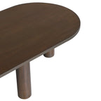 Table basse ovale en bois de manguier massif avec pieds chevillés – Noir/Marron