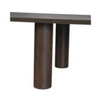 Table basse ovale en bois de manguier massif avec pieds chevillés – Noir/Marron