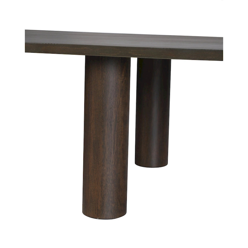 Table basse ovale en bois de manguier massif avec pieds chevillés – Noir/Marron