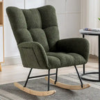 Fauteuil à bascule planeur rembourré en velours avec dossier haut – Plusieurs couleurs – 1 place