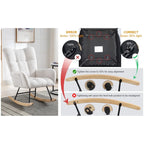Fauteuil à bascule planeur rembourré en velours avec dossier haut – Plusieurs couleurs – 1 place