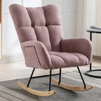 Fauteuil à bascule planeur rembourré en velours avec dossier haut – Plusieurs couleurs – 1 place
