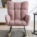 Fauteuil à bascule planeur rembourré en velours avec dossier haut – Plusieurs couleurs – 1 place