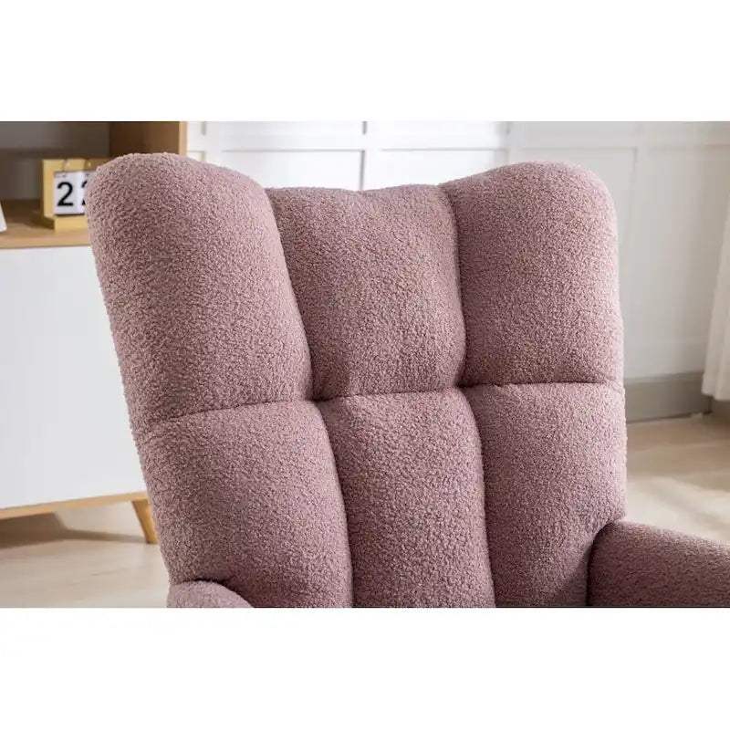 Fauteuil à bascule planeur rembourré en velours avec dossier haut – Plusieurs couleurs – 1 place