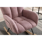 Fauteuil à bascule planeur rembourré en velours avec dossier haut – Plusieurs couleurs – 1 place