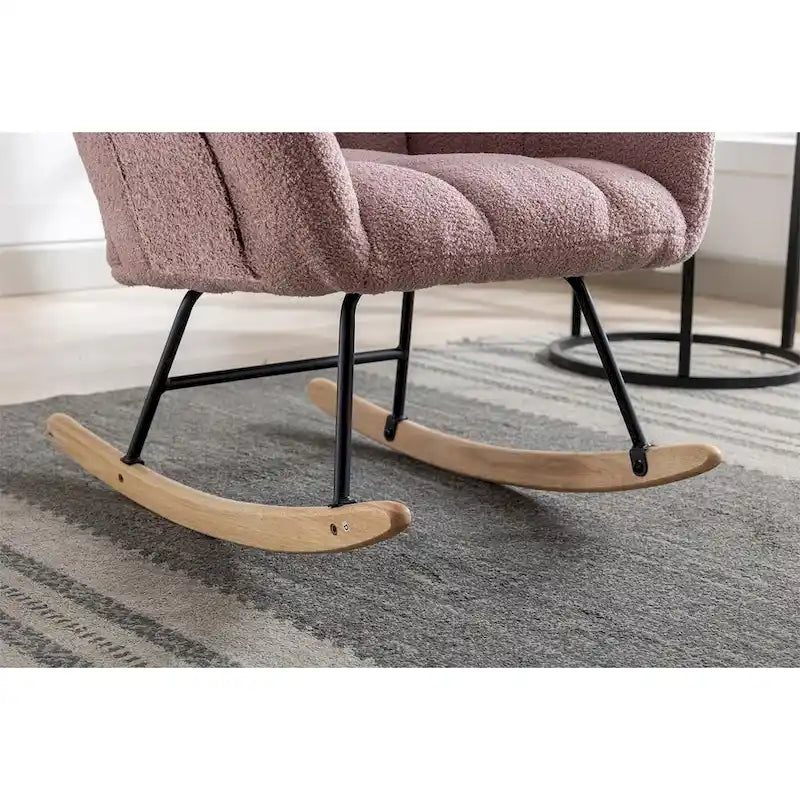 Fauteuil à bascule planeur rembourré en velours avec dossier haut – Plusieurs couleurs – 1 place