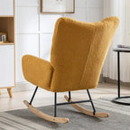 Fauteuil à bascule planeur rembourré en velours avec dossier haut – Plusieurs couleurs – 1 place