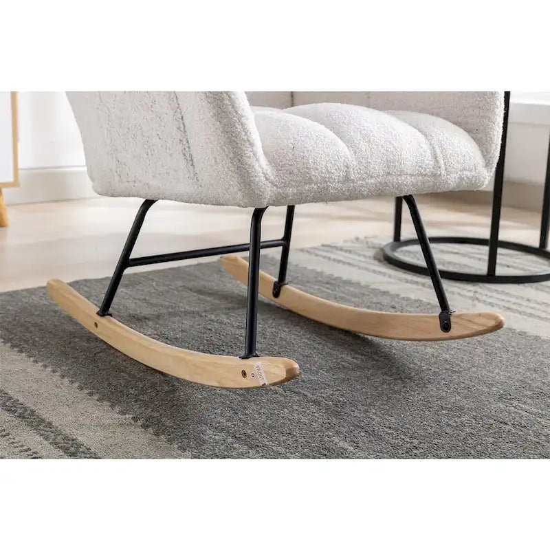 Fauteuil à bascule planeur rembourré en velours avec dossier haut – Plusieurs couleurs – 1 place