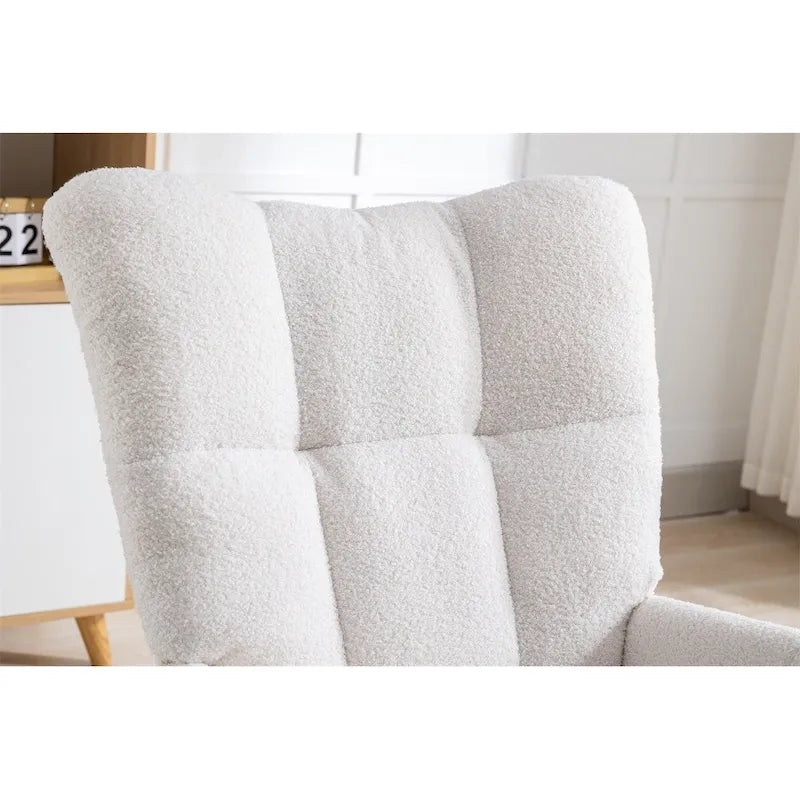 Fauteuil à bascule planeur rembourré en velours avec dossier haut – Plusieurs couleurs – 1 place