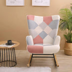 Fauteuil à bascule planeur rembourré en velours avec dossier haut – Plusieurs couleurs – 1 place