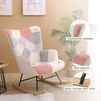 Fauteuil à bascule planeur rembourré en velours avec dossier haut – Plusieurs couleurs – 1 place