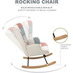 Fauteuil à bascule planeur rembourré en velours avec dossier haut – Plusieurs couleurs – 1 place