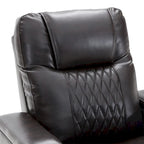 Fauteuil inclinable électrique en cuir PU avec port USB et tablette pivotante – Marron clair / Marron / Noir – 1 place