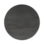 Table à manger ronde en placage bois avec pieds inclinés – Noyer / Chêne naturel / Gris – 4 places