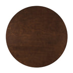 Table à manger ronde en placage bois avec pieds inclinés – Noyer / Chêne naturel / Gris – 4 places