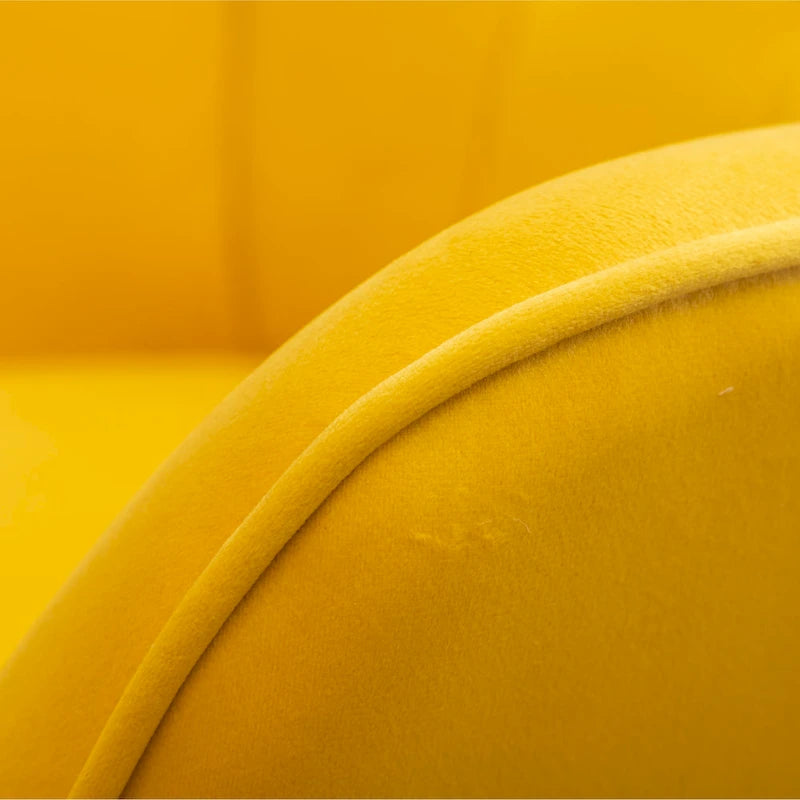 Fauteuil d'appoint capitonné en velours avec pouf – Jaune / Mauve / Bleu / Gris – 1 place