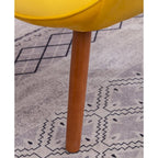 Fauteuil d'appoint capitonné en velours avec pouf – Jaune / Mauve / Bleu / Gris – 1 place