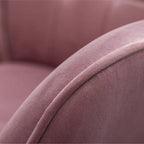 Fauteuil d'appoint capitonné en velours avec pouf – Jaune / Mauve / Bleu / Gris – 1 place
