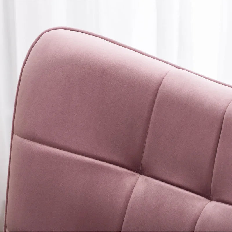 Fauteuil d'appoint capitonné en velours avec pouf – Jaune / Mauve / Bleu / Gris – 1 place