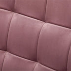 Fauteuil d'appoint capitonné en velours avec pouf – Jaune / Mauve / Bleu / Gris – 1 place