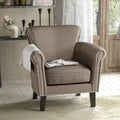 Fauteuil Club Contemporain à Accoudoirs Volutés avec Clous Décoratifs – Café / Vin / Bleu Marine / Bleu Acier – 1 place