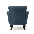 Fauteuil Club Contemporain à Accoudoirs Volutés avec Clous Décoratifs – Café / Vin / Bleu Marine / Bleu Acier – 1 place