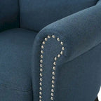 Fauteuil Club Contemporain à Accoudoirs Volutés avec Clous Décoratifs – Café / Vin / Bleu Marine / Bleu Acier – 1 place