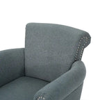 Fauteuil Club Contemporain à Accoudoirs Volutés avec Clous Décoratifs – Café / Vin / Bleu Marine / Bleu Acier – 1 place