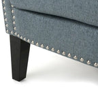 Fauteuil Club Contemporain à Accoudoirs Volutés avec Clous Décoratifs – Café / Vin / Bleu Marine / Bleu Acier – 1 place