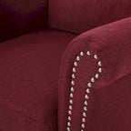 Fauteuil Club Contemporain à Accoudoirs Volutés avec Clous Décoratifs – Café / Vin / Bleu Marine / Bleu Acier – 1 place