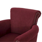 Fauteuil Club Contemporain à Accoudoirs Volutés avec Clous Décoratifs – Café / Vin / Bleu Marine / Bleu Acier – 1 place
