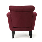 Fauteuil Club Contemporain à Accoudoirs Volutés avec Clous Décoratifs – Café / Vin / Bleu Marine / Bleu Acier – 1 place