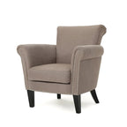 Fauteuil Club Contemporain à Accoudoirs Volutés avec Clous Décoratifs – Café / Vin / Bleu Marine / Bleu Acier – 1 place