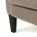 Fauteuil Club Contemporain à Accoudoirs Volutés avec Clous Décoratifs – Café / Vin / Bleu Marine / Bleu Acier – 1 place