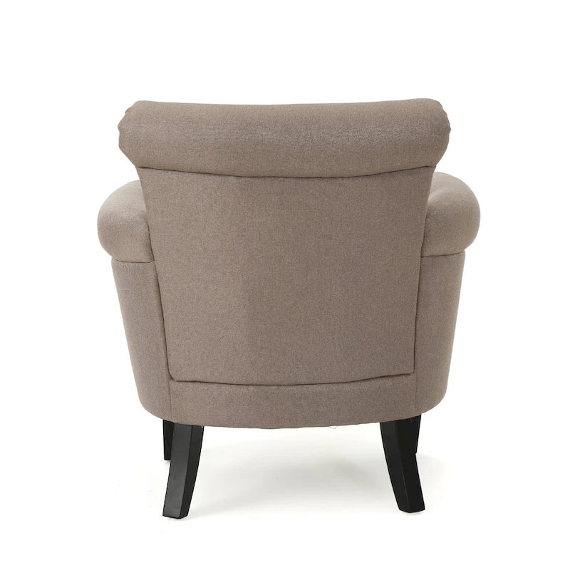 Fauteuil Club Contemporain à Accoudoirs Volutés avec Clous Décoratifs – Café / Vin / Bleu Marine / Bleu Acier – 1 place