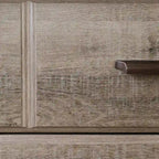 Commode double 8 tiroirs Country Cottage avec poignées en métal – Érable gris / Chêne vieilli