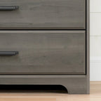 Commode double 8 tiroirs Country Cottage avec poignées en métal – Érable gris / Chêne vieilli