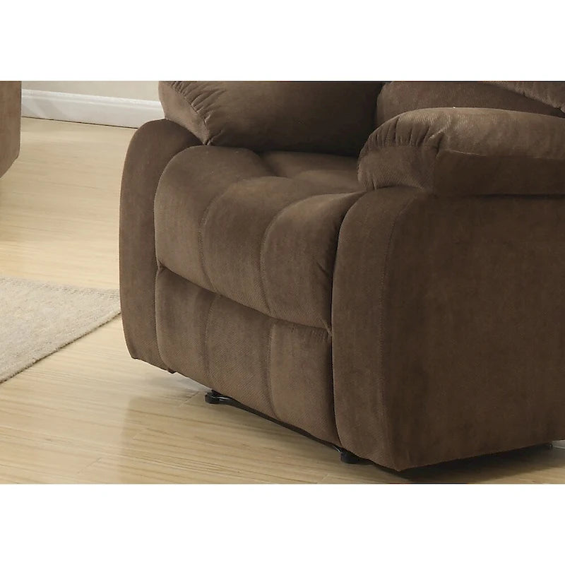 Fauteuil inclinable manuel avec massage lombaire et repose-pieds rembourré – Marron – 1 place