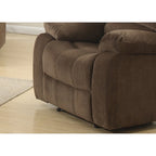 Fauteuil inclinable manuel avec massage lombaire et repose-pieds rembourré – Marron – 1 place