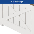 Table basse carrée à plateau relevable de style campagnard avec 2 tiroirs et rangement – Gris et blanc – 1 utilisateur