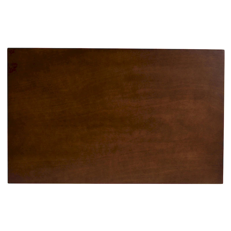 Table à manger rectangulaire en bois d'hévéa de style Mid-Century avec pieds évasés – Noyer – 4 places