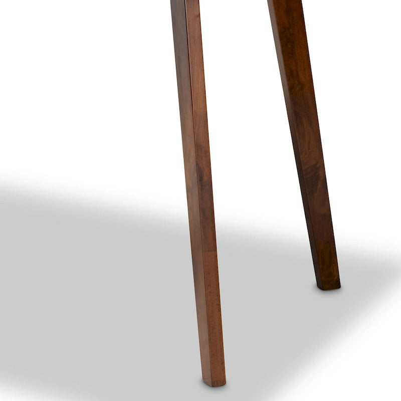 Table à manger rectangulaire en bois d'hévéa de style Mid-Century avec pieds évasés – Noyer – 4 places