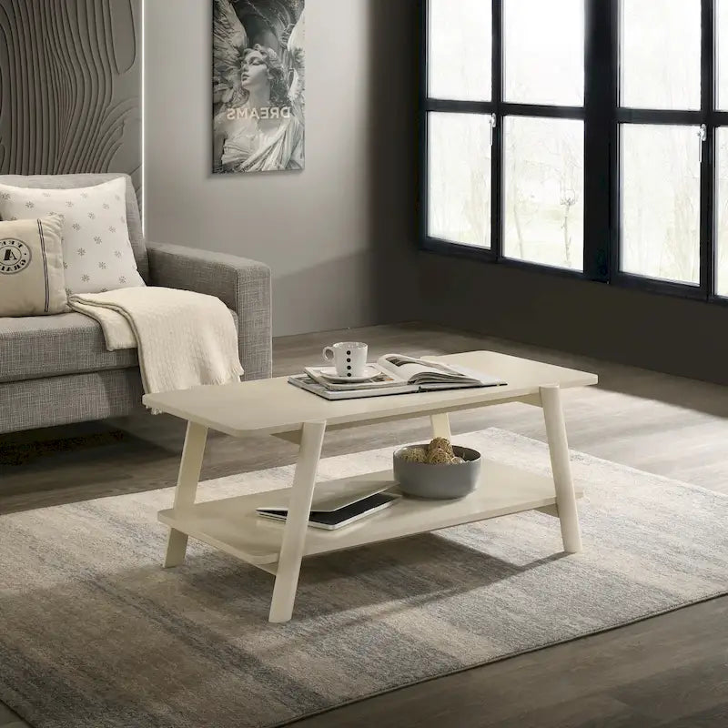 Table basse avec étagère en bois Metz Roundhill Furniture, style moderne du milieu du siècle