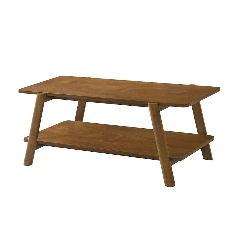 Table basse avec étagère en bois Metz Roundhill Furniture, style moderne du milieu du siècle