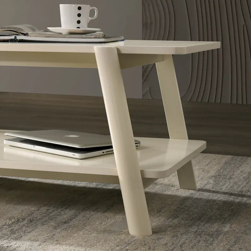 Table basse avec étagère en bois Metz Roundhill Furniture, style moderne du milieu du siècle