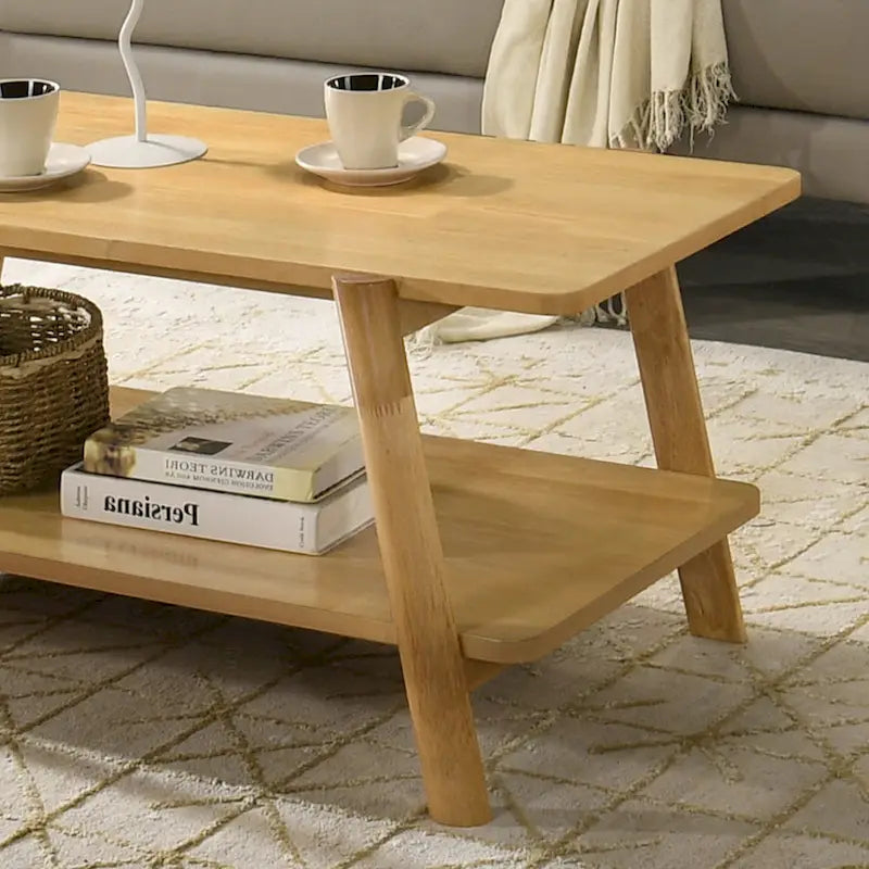 Table basse avec étagère en bois Metz Roundhill Furniture, style moderne du milieu du siècle