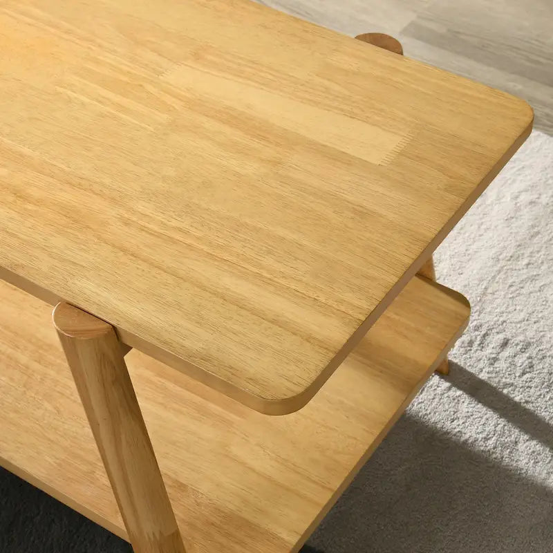 Table basse avec étagère en bois Metz Roundhill Furniture, style moderne du milieu du siècle