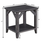 Table d'appoint à 2 niveaux avec étagère – Gris vieilli / Bois flotté / Blanc / Noir