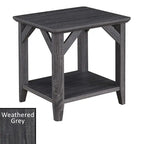 Table d'appoint à 2 niveaux avec étagère – Gris vieilli / Bois flotté / Blanc / Noir
